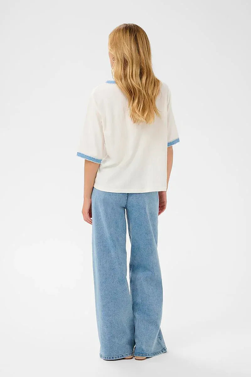 Katti T-Shirt med Denimdetaljer