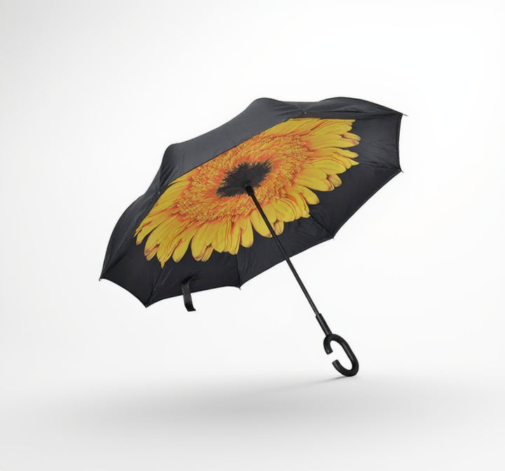 Paraply "Opp/Ned" Gul Blomst