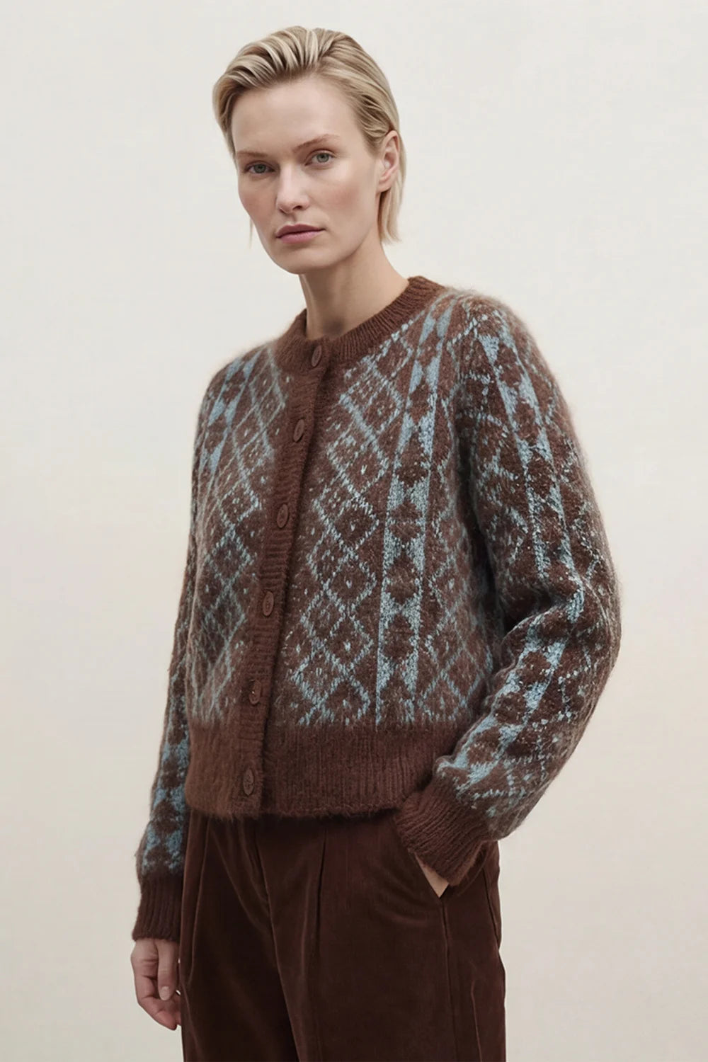 Maja Cardigan Mønsterstrikket