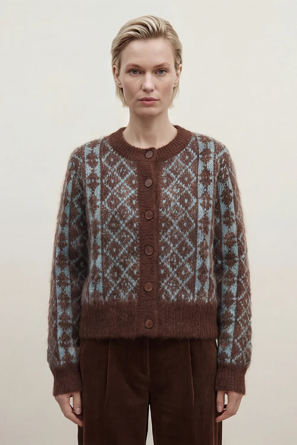 Maja Cardigan Mønsterstrikket