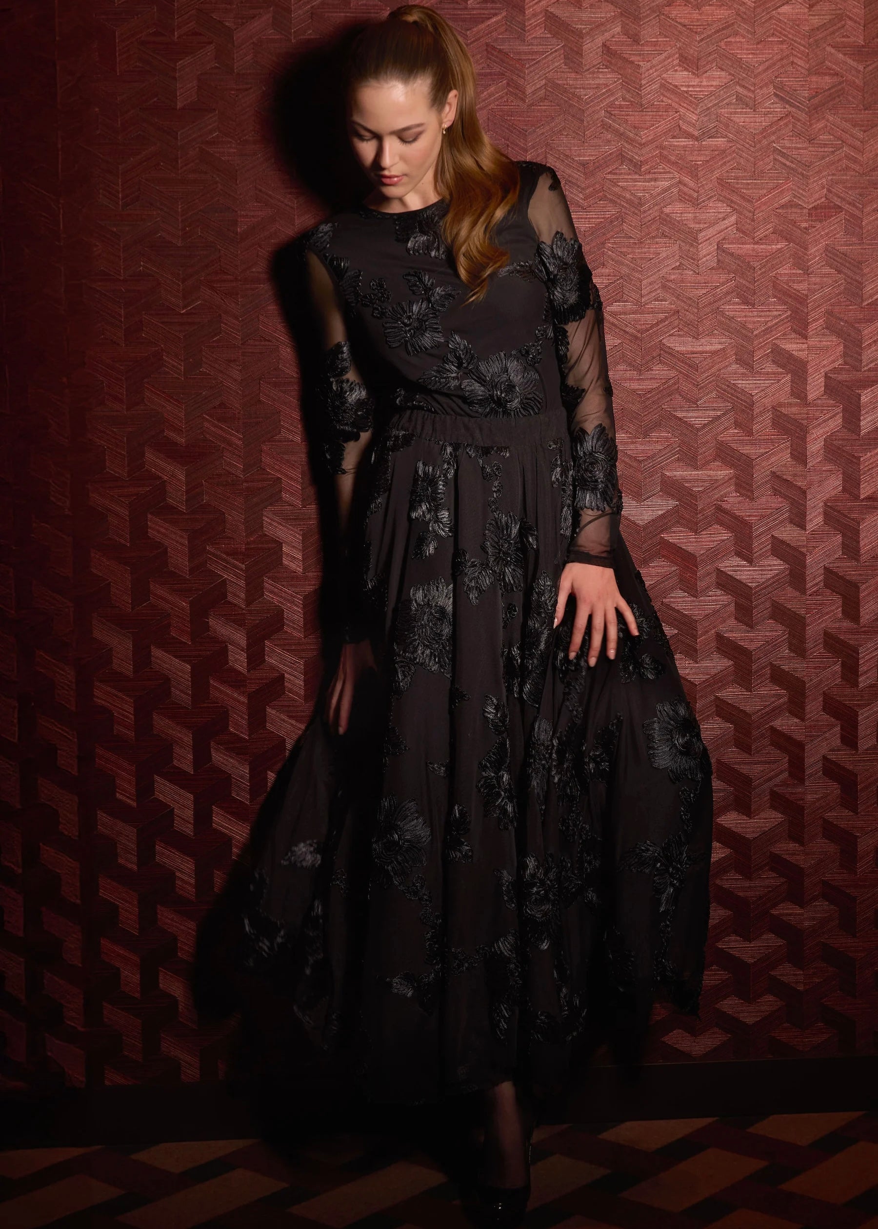 Haust langt Tulle skjørt - svart