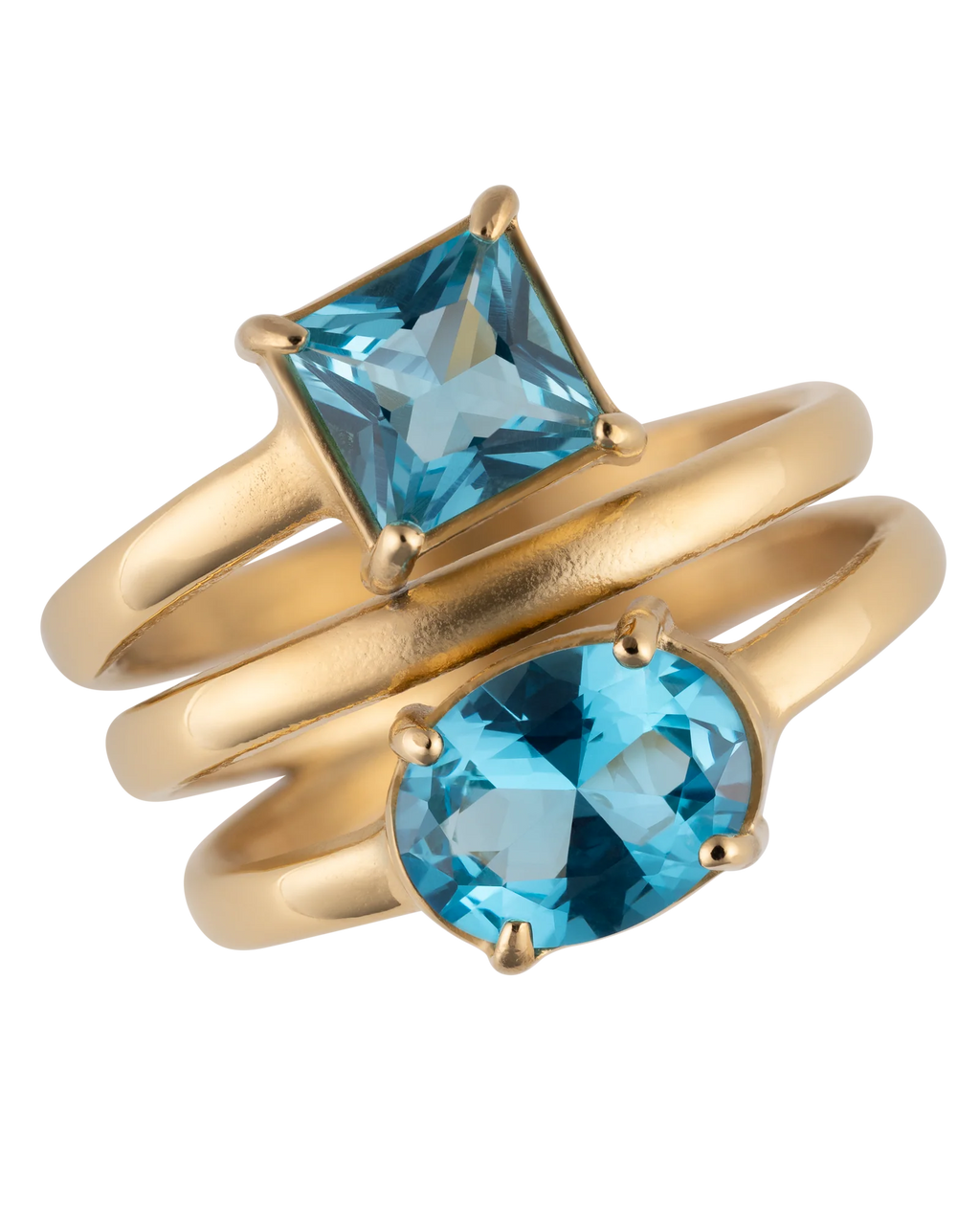 Margosha Sky Ring Gull med Blå Zirconia