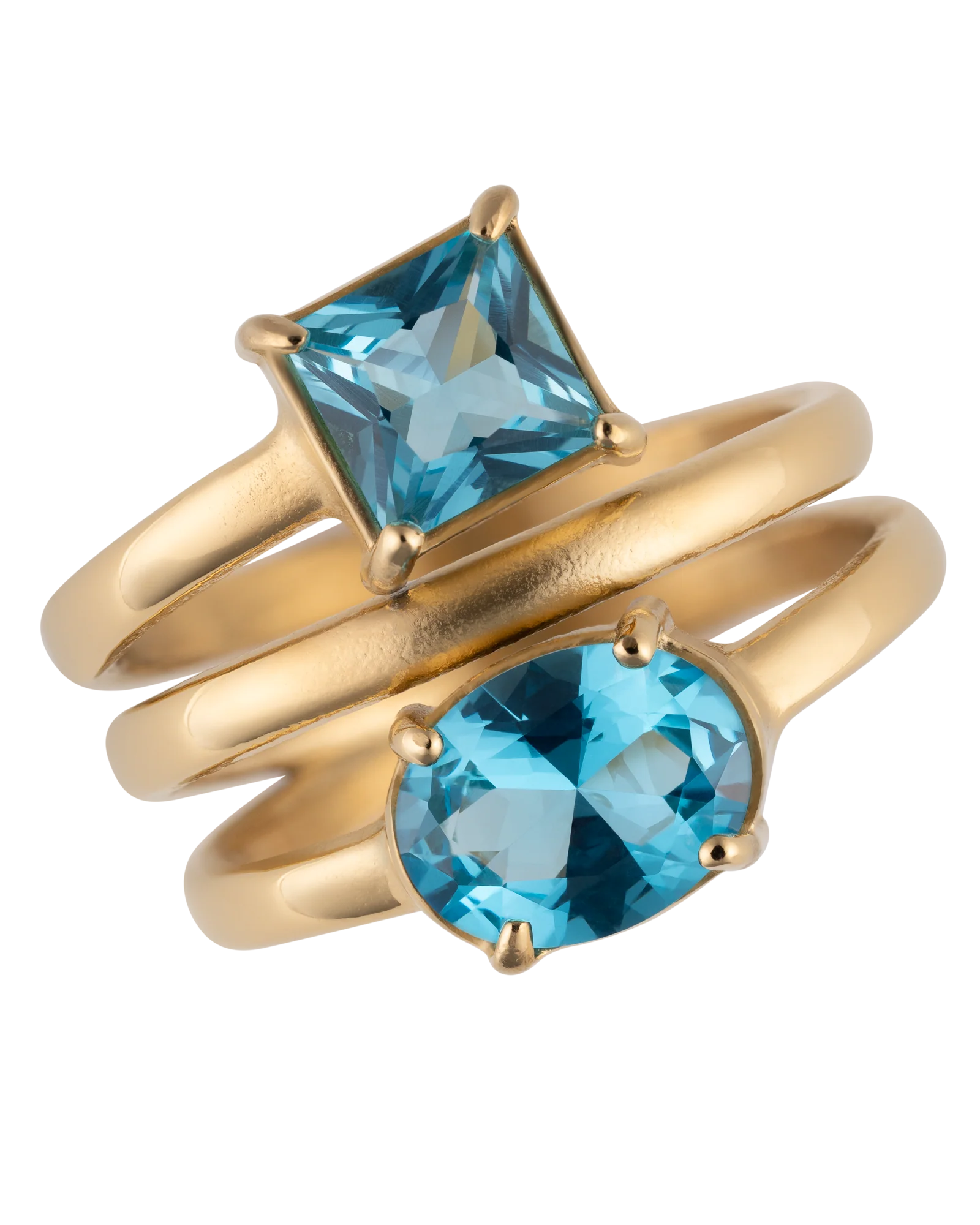 Margosha Sky Ring Gull med Blå Zirconia