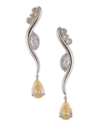 Yellow Drop Øredobber Sølv