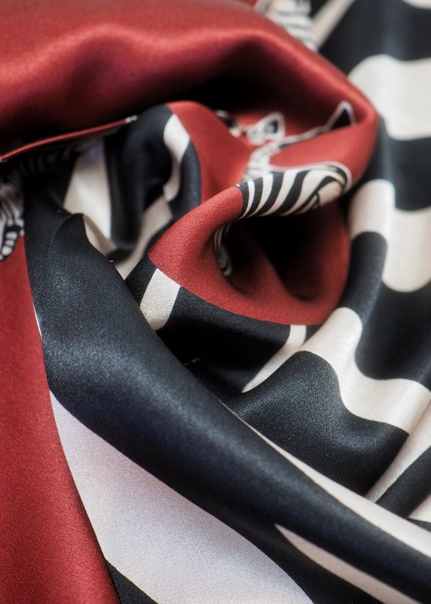 7days Silkeskjerf - Zebra Bordeaux