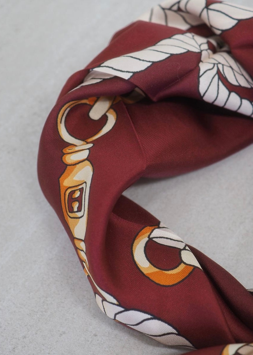 7days Silkeskjerf Stort - Bordeaux og Beige