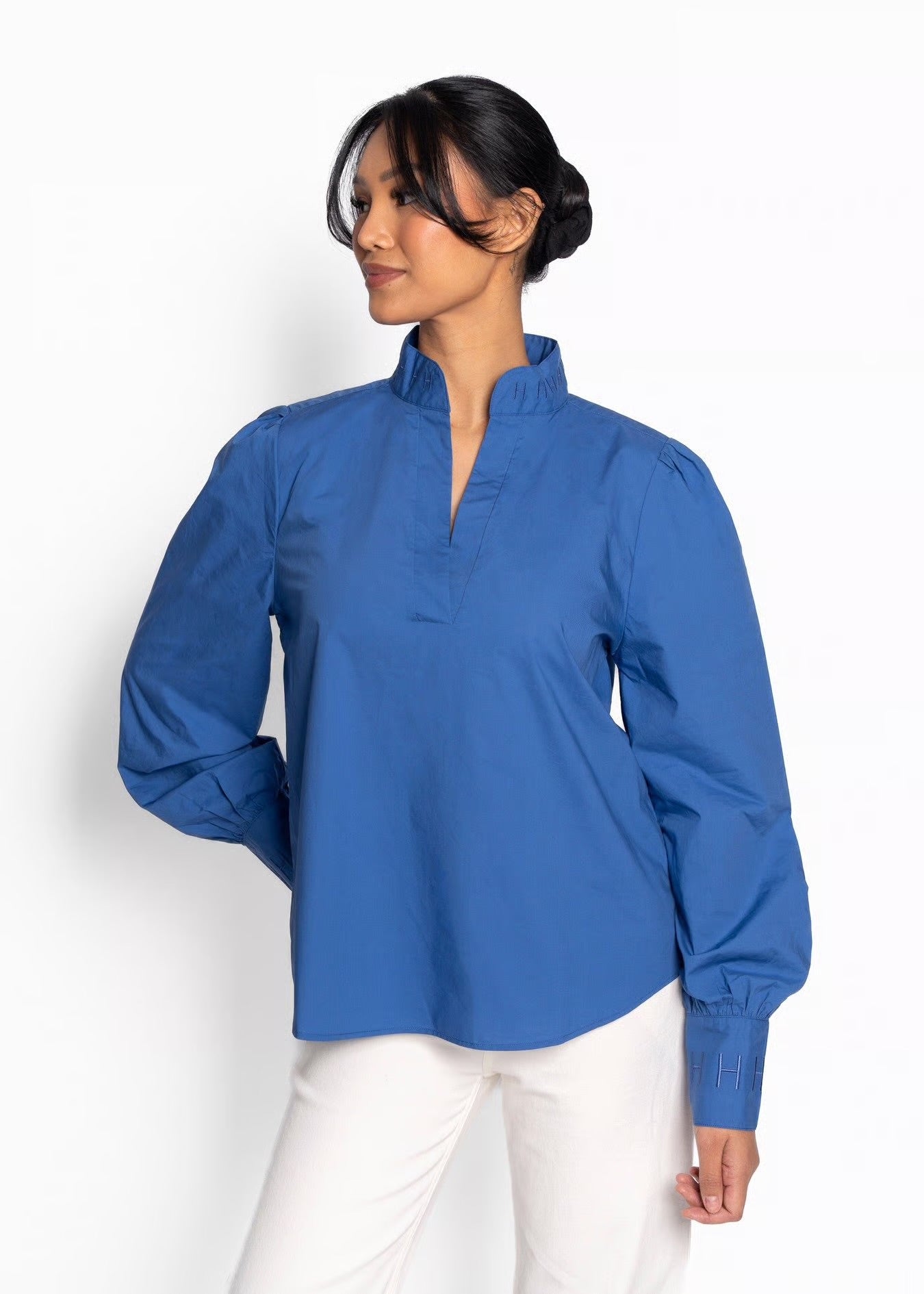 Hést Mie Poplin bluse - Blå