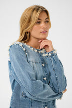 Sio Denim Jakke med Perler