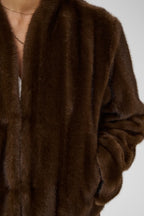 Cream Frania Fake Fur Jakke - Brun