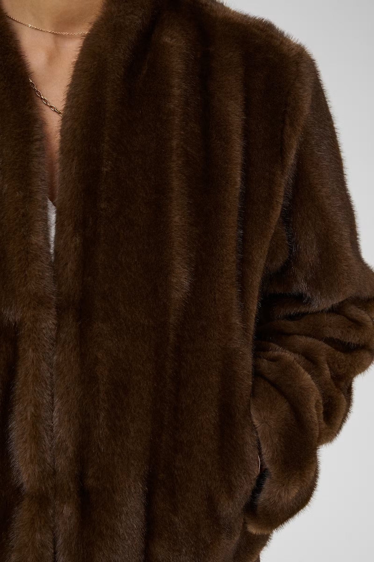 Cream Frania Fake Fur Jakke - Brun