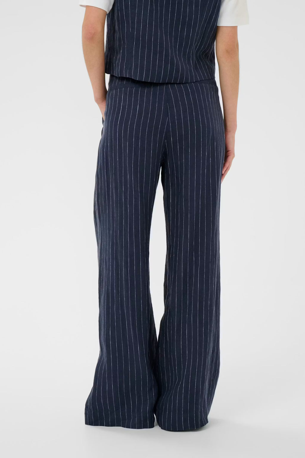 Aliya Pinstripe bukse Bukse i Lin