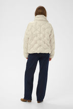 Cream Drakie Kort Boblejakke - Offwhite