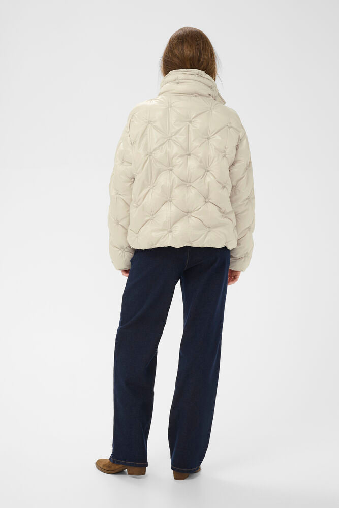 Cream Drakie Kort Boblejakke - Offwhite