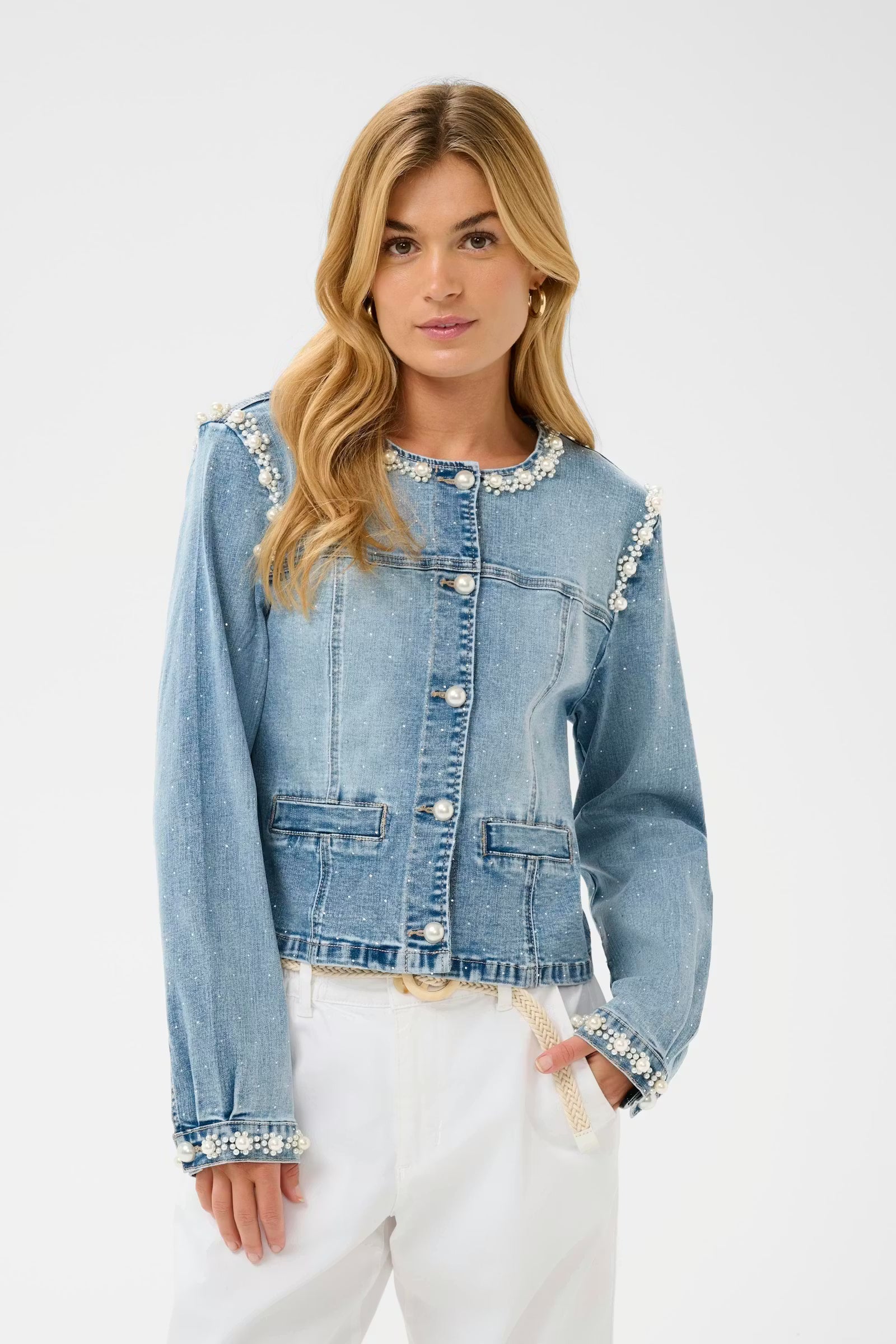 Sio Denim Jakke med Perler