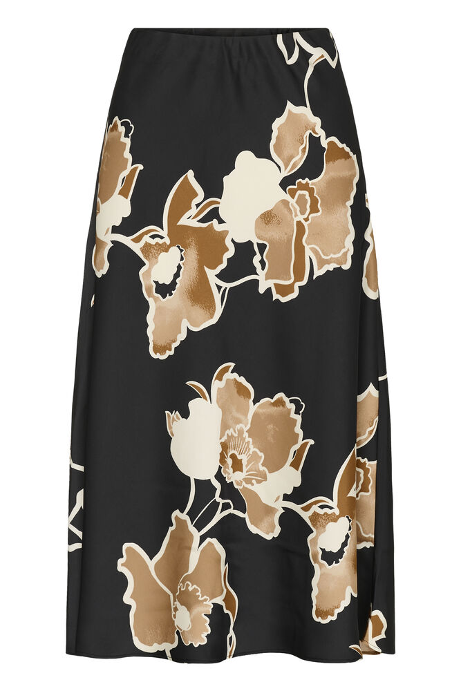 InWear Dawn Skjørt - Sort med Beige blomster