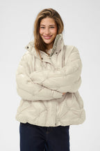 Cream Drakie Kort Boblejakke - Offwhite