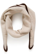 Part Two Cimya 3-Kant Skjerf - Offwhite Med Brun Kant
