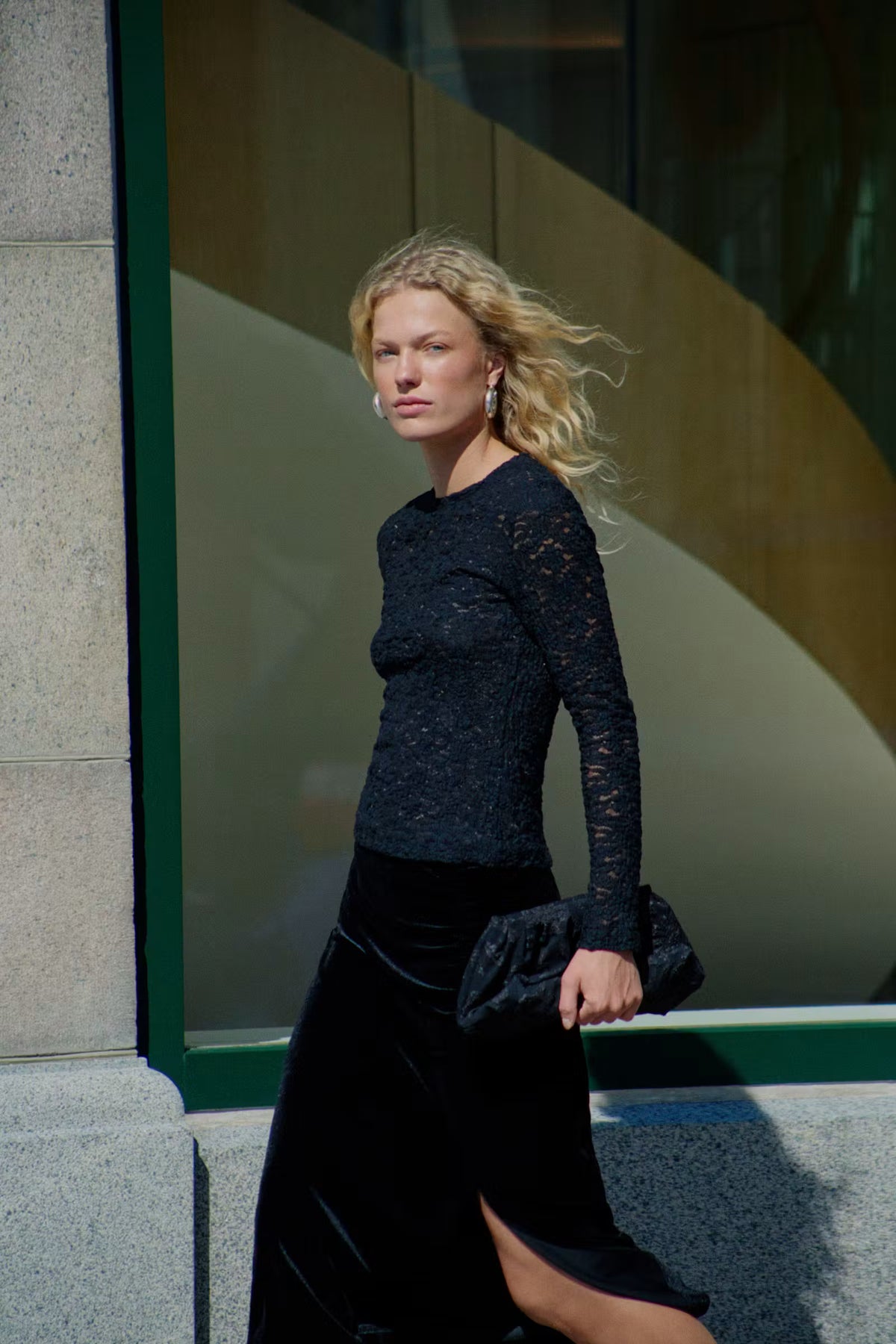 Part Two Venetia Svart Blondetopp