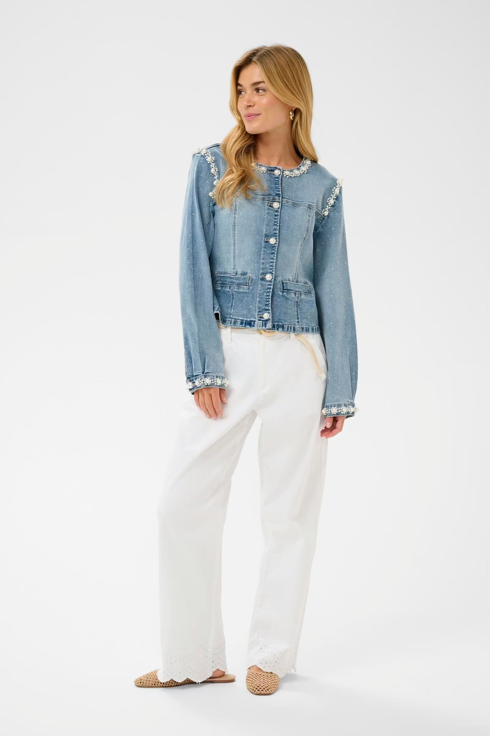 Sio Denim Jakke med Perler