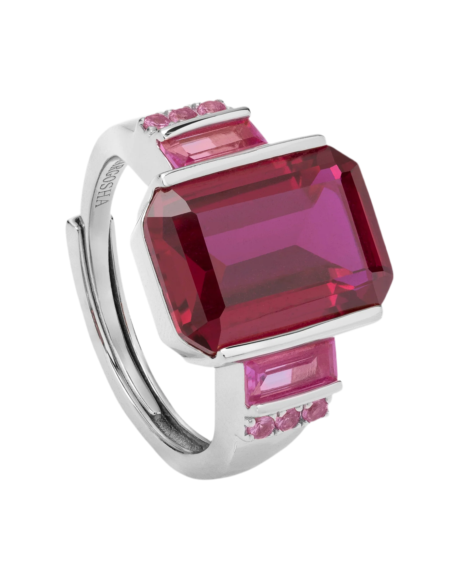Margosha Red velvet ring - Silver