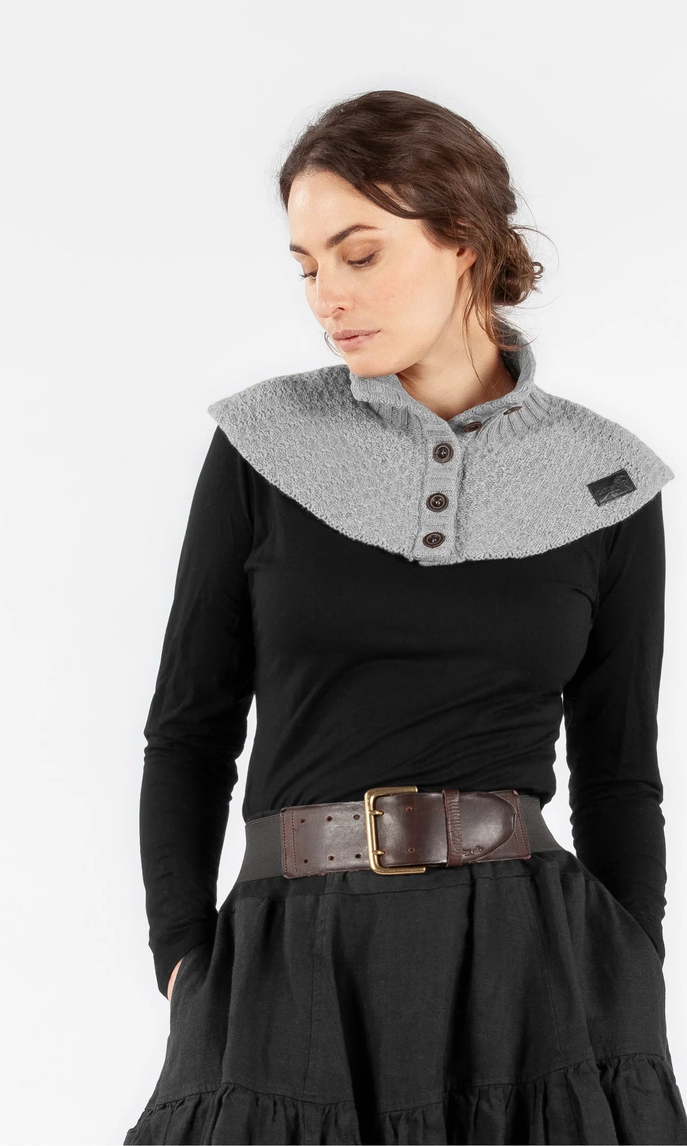 Olars Ulla strikket ullhals - Grå