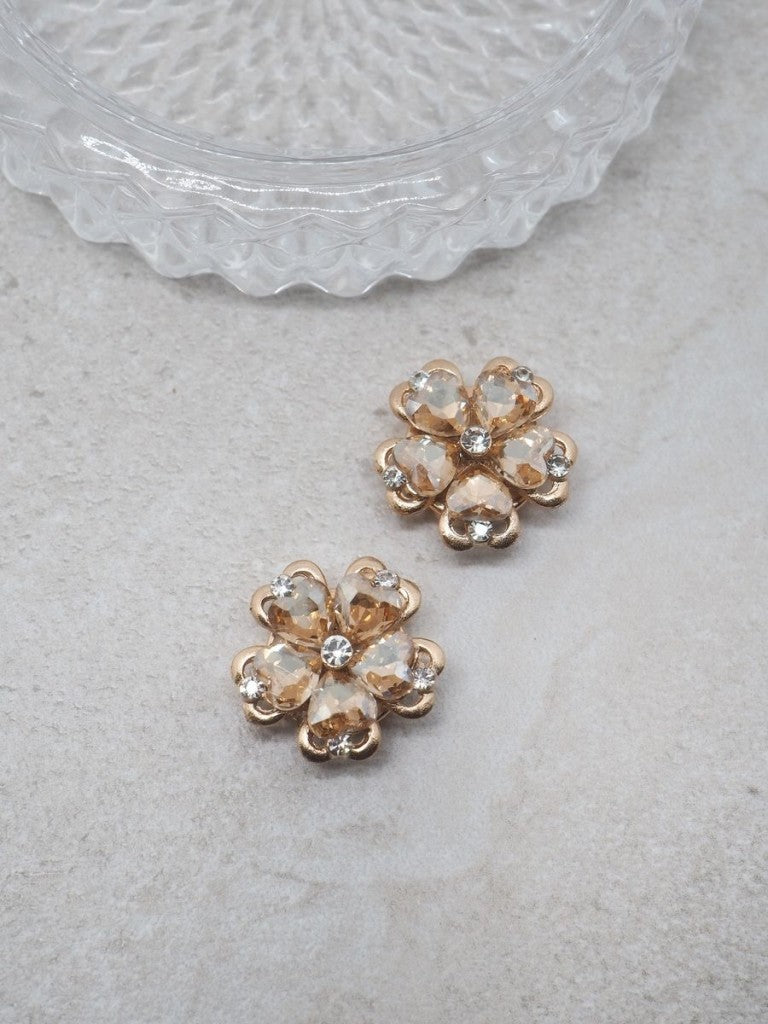 Button decoration Glass flower 1pc