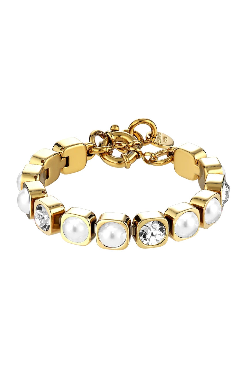 Dyrberg/Kern Conian armbånd - Krystall/Hvit perle