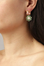 Dyrberg/Kern Poppy Stud Earring - Light Green/Peach/White Pearl