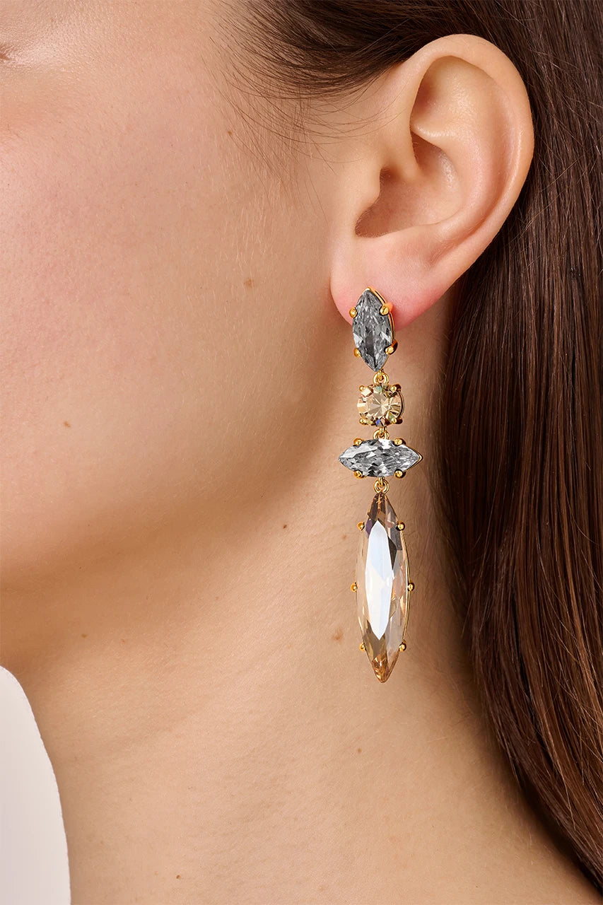 Dyrberg/Kern Tenere øredobber - Gyllen/grå