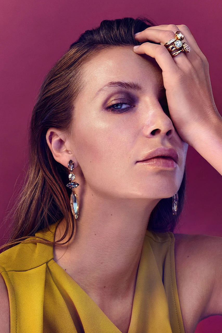 Dyrberg/Kern Tenere øredobber - Gyllen/grå