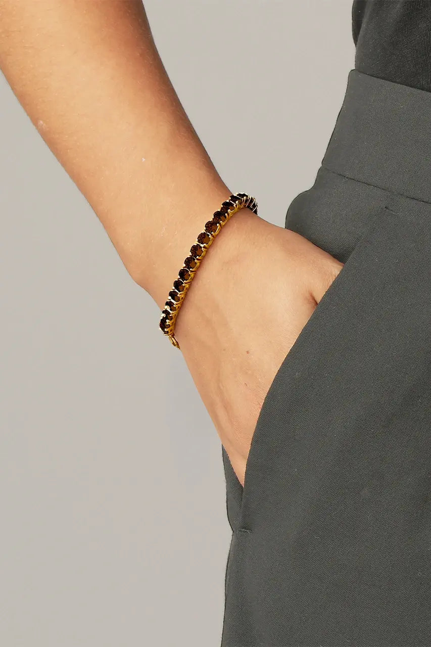 Cobra Armbånd Gull Diamantslipte Stener