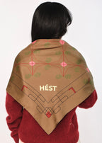 Hést Eliza silk scarf large - Dark earth brown