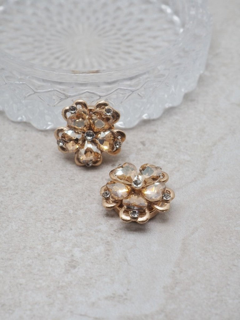 Button decoration Glass flower 1pc