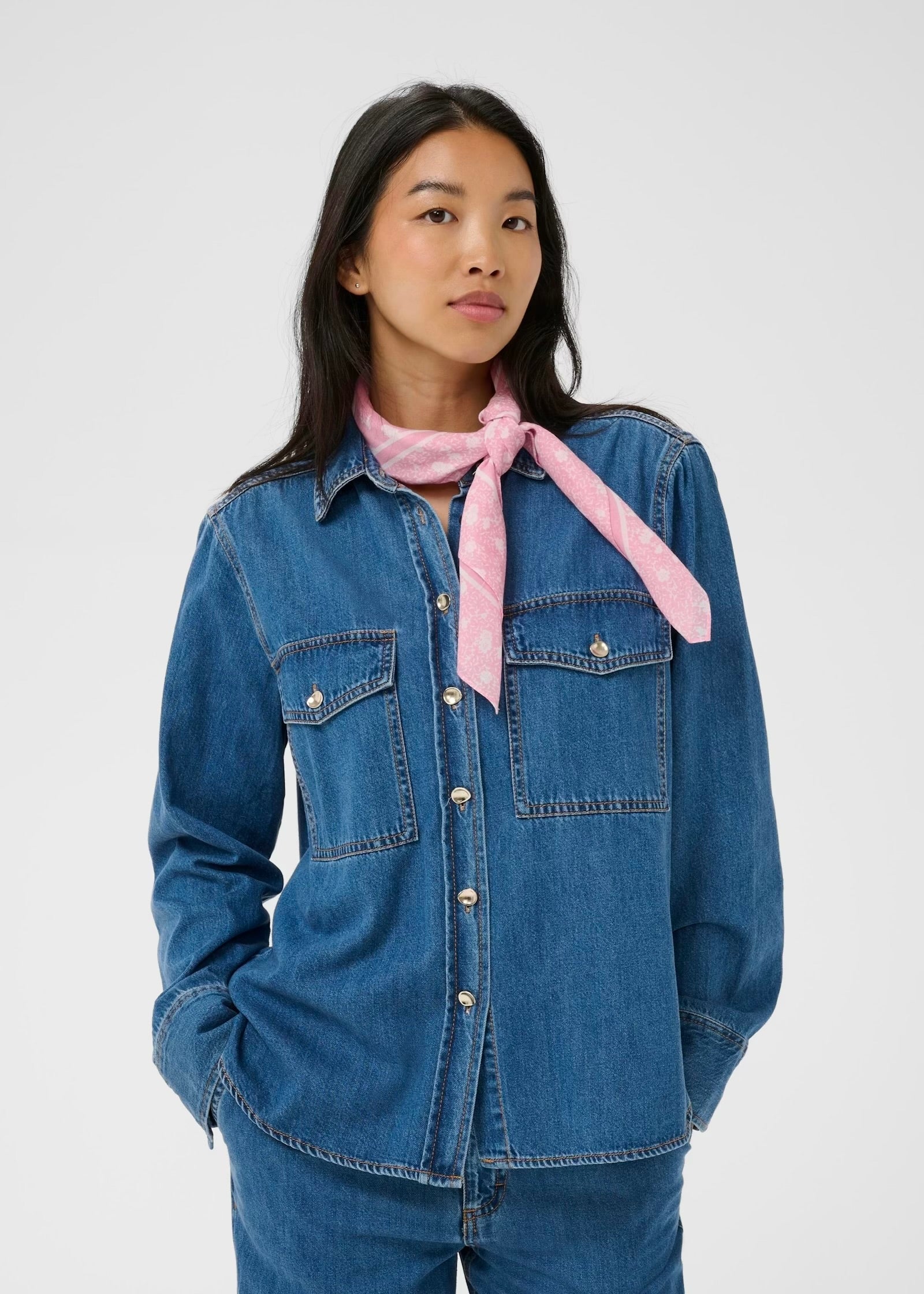 Part Two Phi Skjerf - Rosa/Hvit