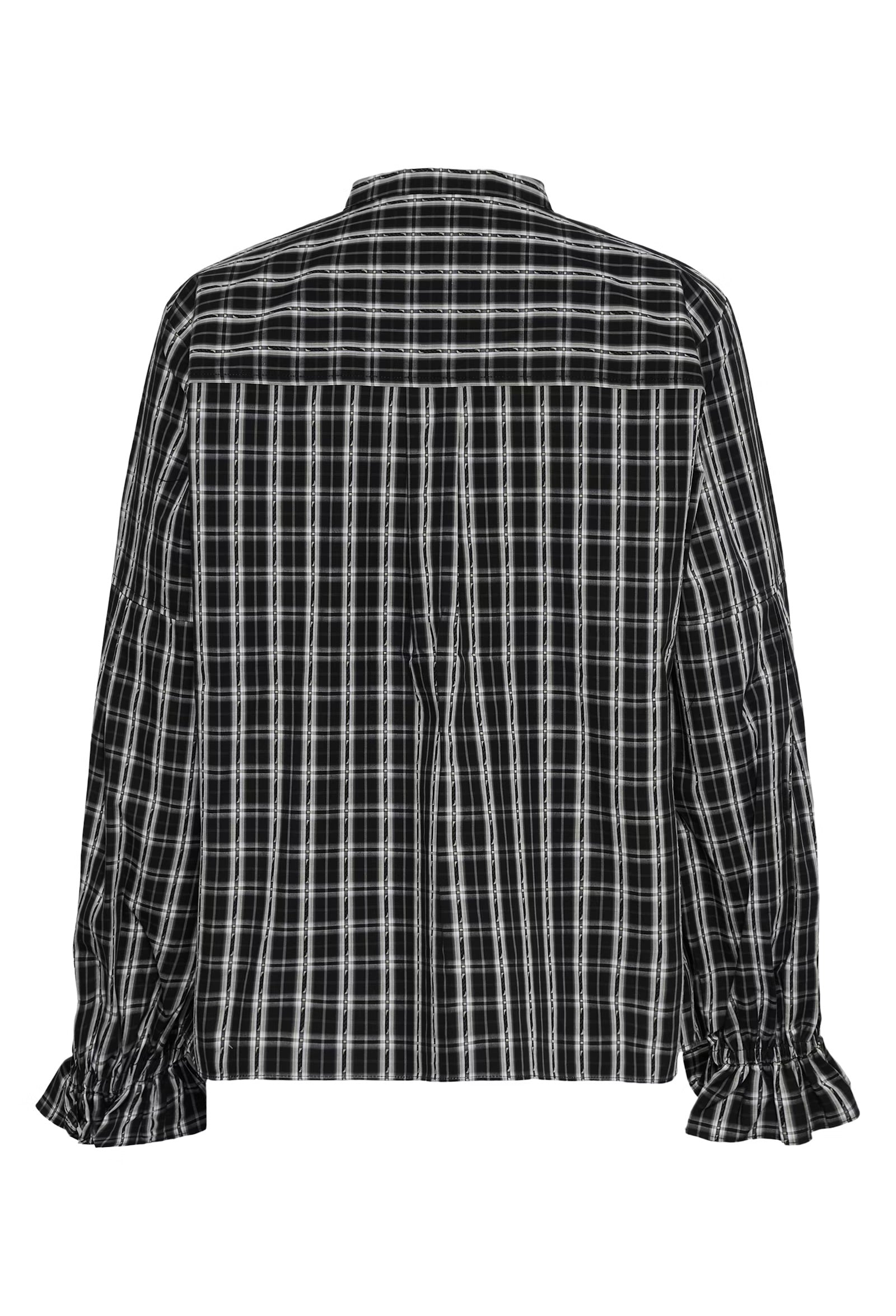 Karen by Simonsen Destiny Bluse - Sort/Grå Rutet