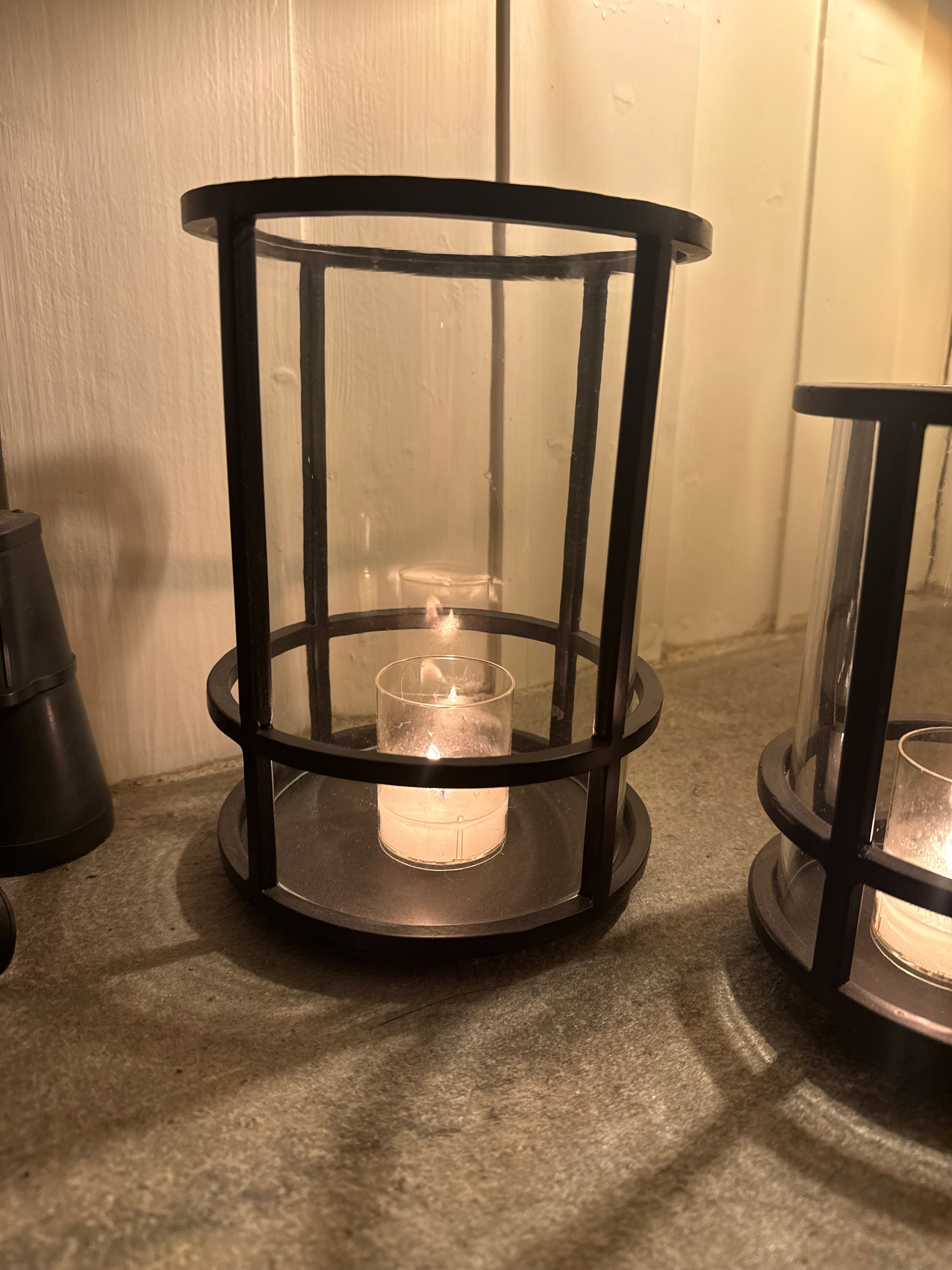 Bruka design stor Lykt - svart/glass