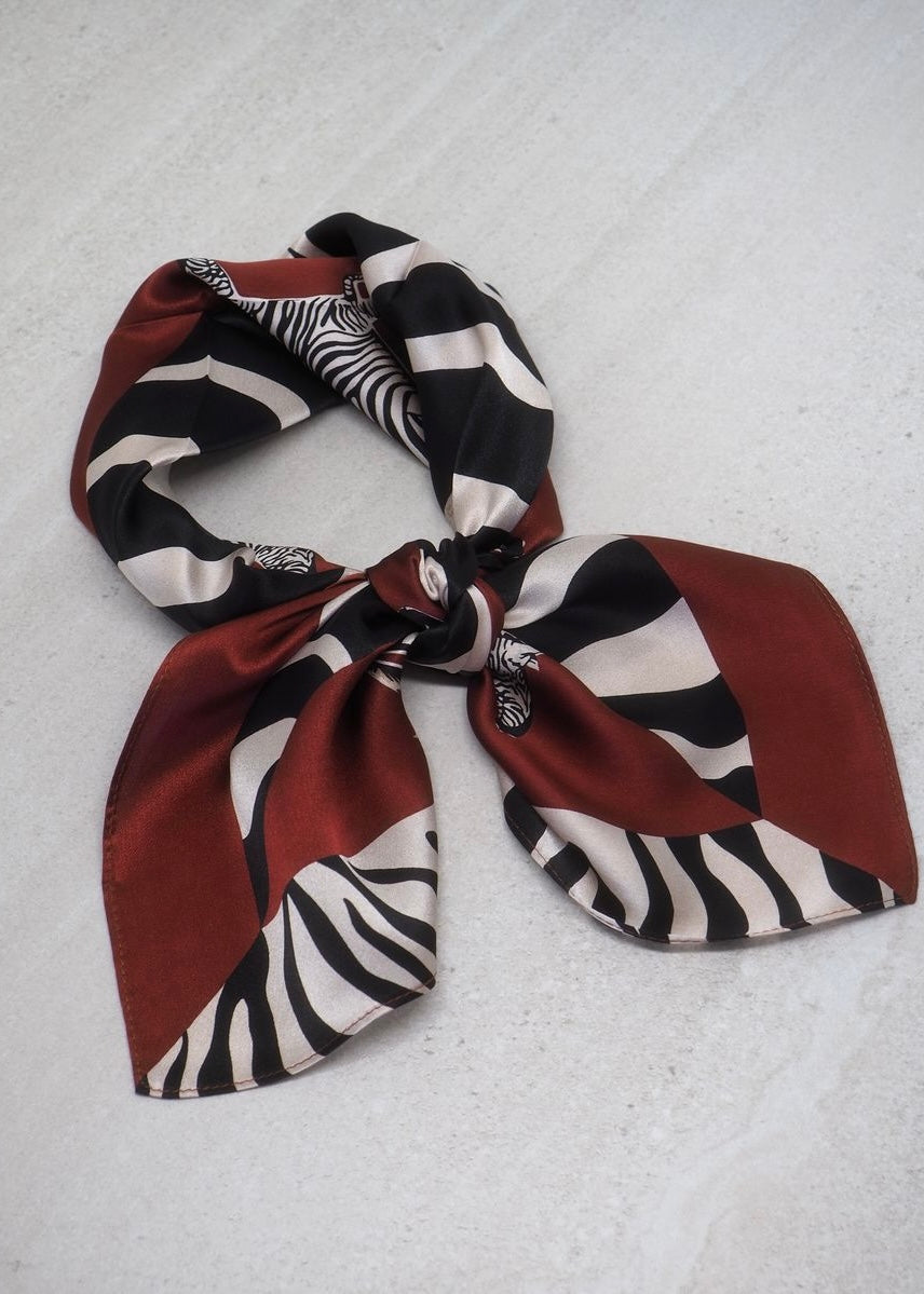 7days Silkeskjerf - Zebra Bordeaux