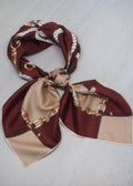 7days Silkeskjerf Stort - Bordeaux og Beige