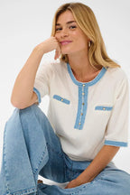 Katti T-Shirt med Denimdetaljer