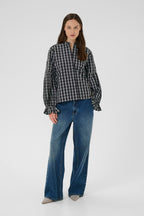 Karen by Simonsen Destiny Bluse - Sort Rutet
