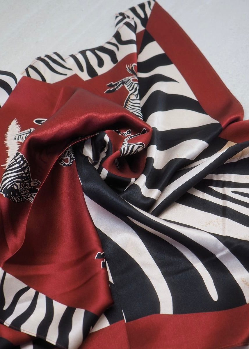 7days Silkeskjerf - Zebra Bordeaux