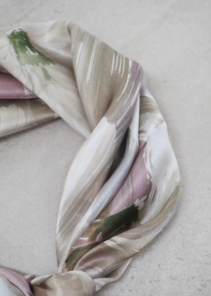 7Days Silkeskjerf - Lyse Jordfarger