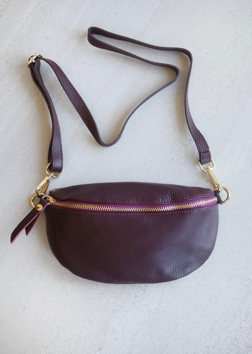 7Days Bumbag i skinn - Bordeaux