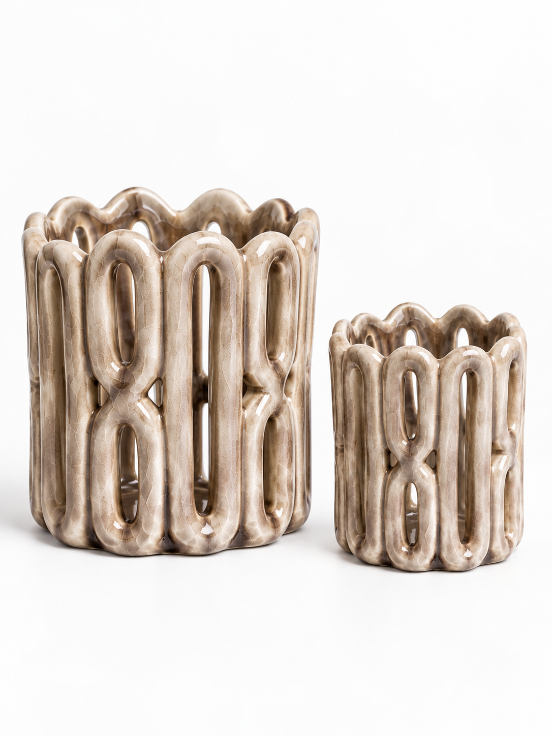 Eight Mood Lykt Stor 15 x 16,5 cm - Taupe