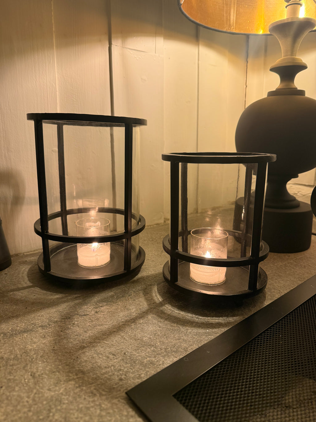 Bruka design stor Lykt - svart/glass