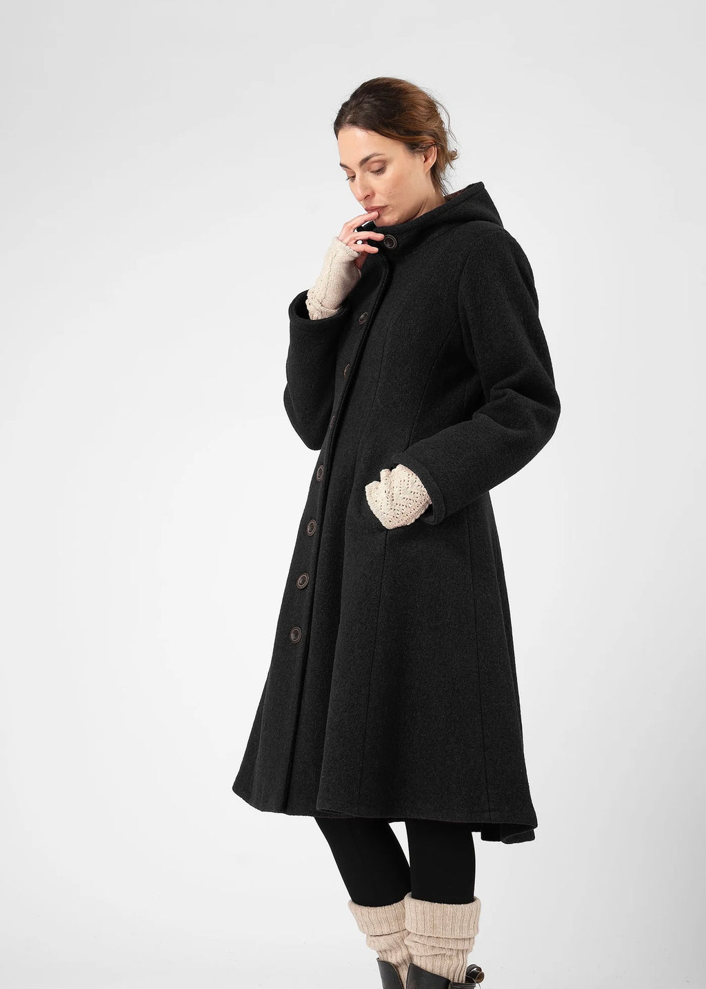 Olars Ulla Ullkåpe kort - Svart M