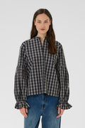 Karen by Simonsen Destiny Bluse - Sort/Grå Rutet