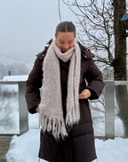 Bruka Design Mohair Håndstrikket Skjerf - Linne Linfarget