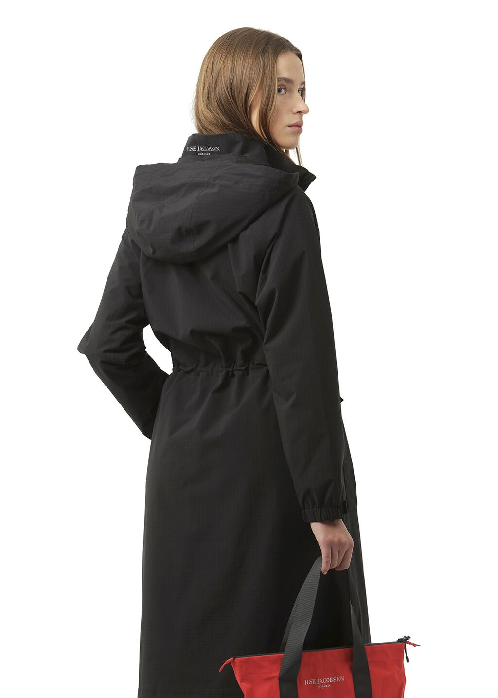 Ilse jacobsen lang regnjakke vinter - svart