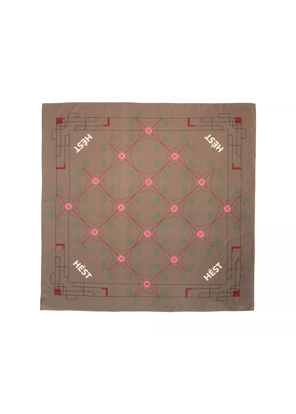 Hést Eliza silk scarf large - Dark earth brown